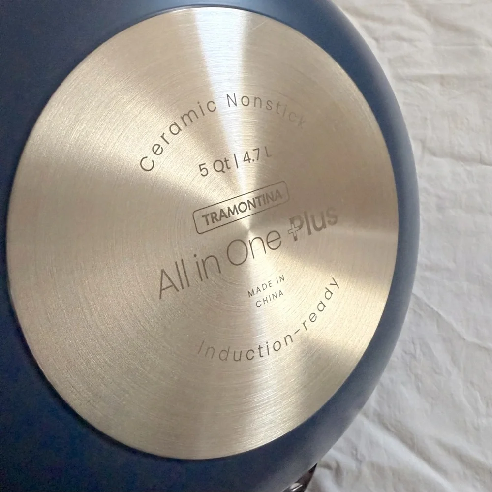 NWT TRAMONTINA - 7-Piece All-in-One Plus Pan - Non-Toxic Ceramic Interior - Picture 8 of 10
